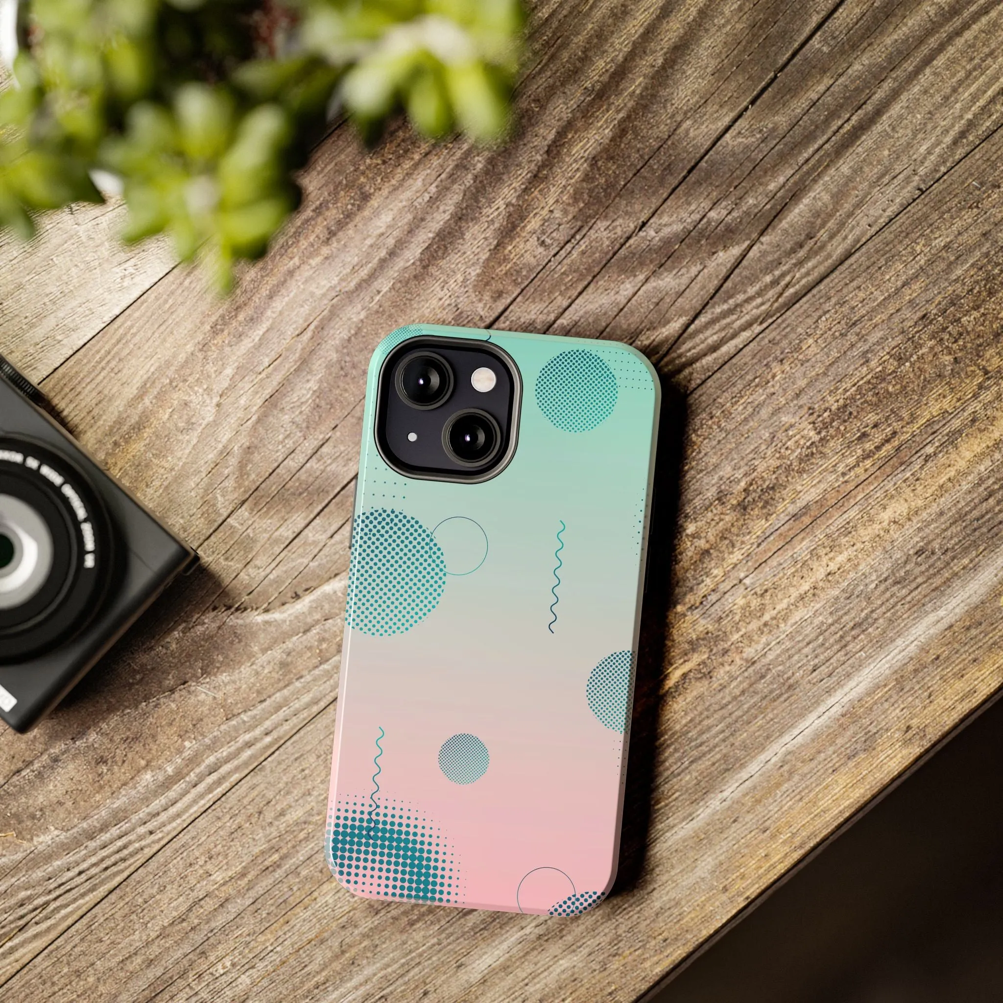 Pink Mint Shape Gradient Tough Phone Case