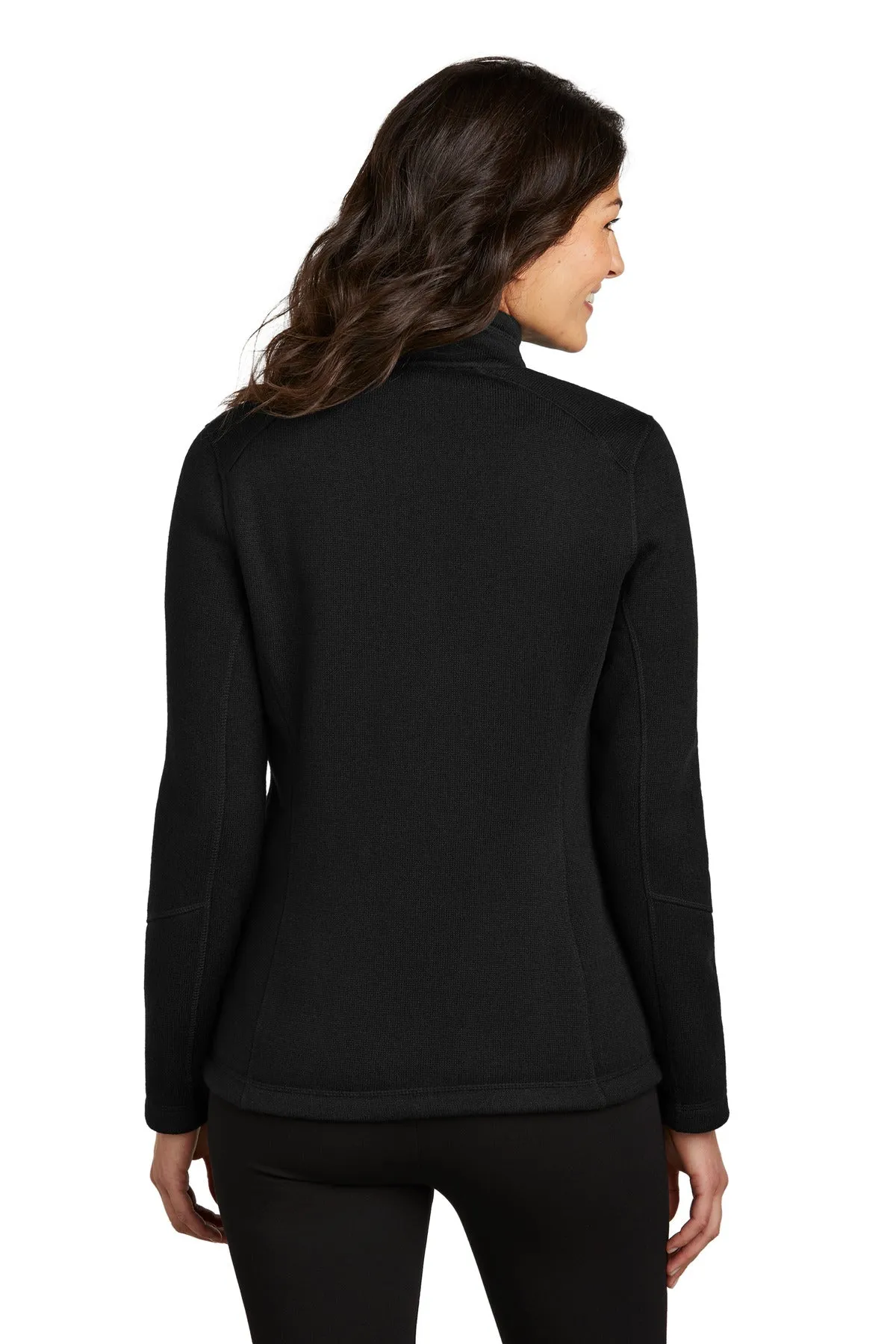 Port Authority Women's Arc Sweater Fleece Jacket L428 Deep Black