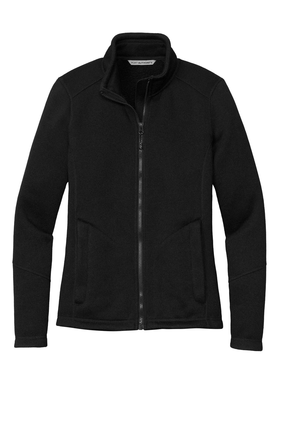 Port Authority Women's Arc Sweater Fleece Jacket L428 Deep Black