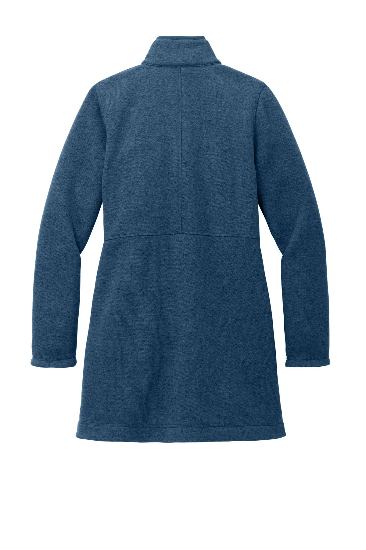 Port Authority Women's Arc Sweater Fleece Long Jacket L425 Insignia Blue Heather