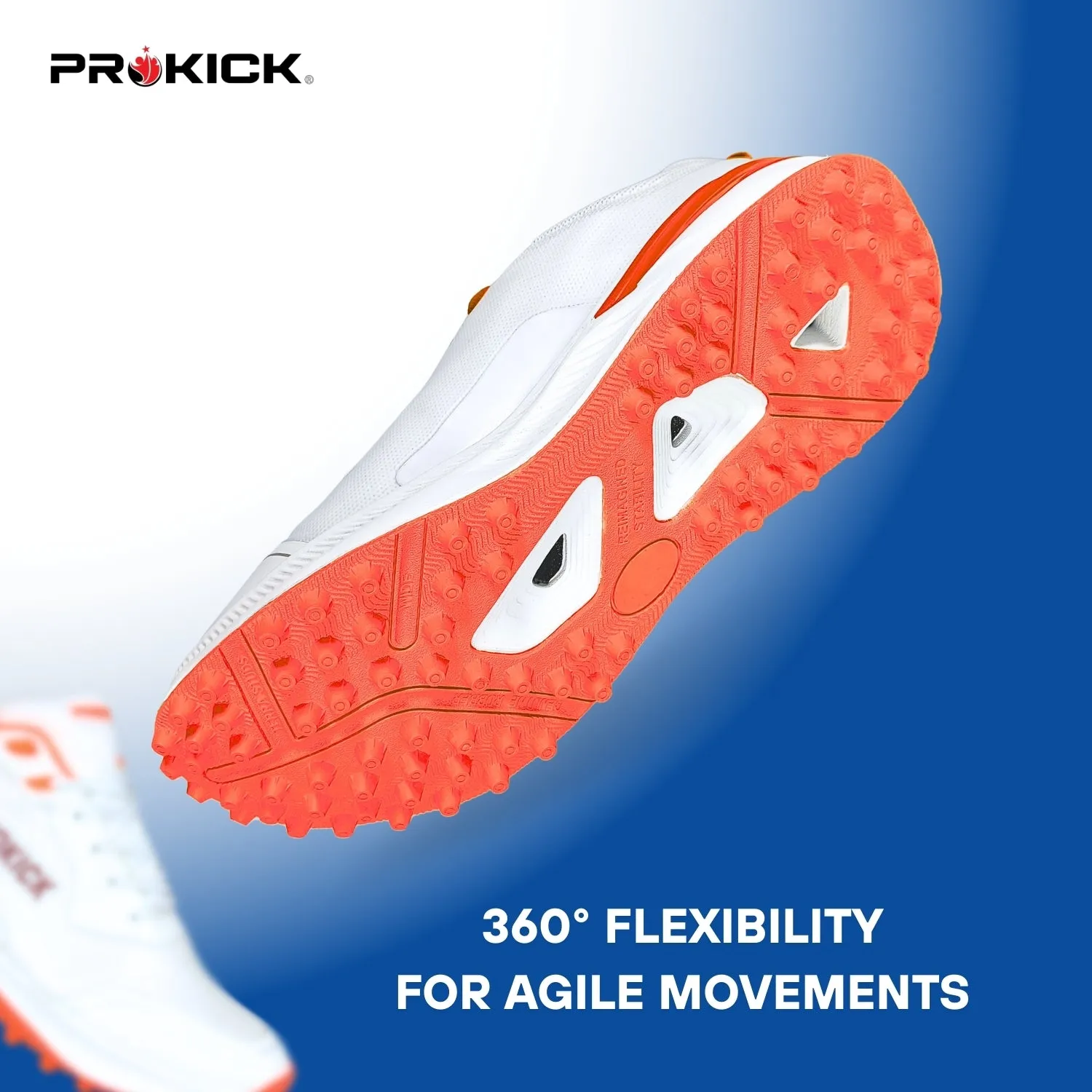 Prokick Fusion 2.0 Cricket Shoes | Lightweight Rubber Shoes | Men's Cricket Footwear | Durable Sports Shoes for Turf & Ground | Anti-Slip Grip | Breathable Comfort
