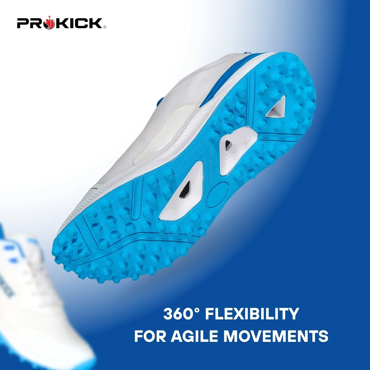 Prokick Fusion 2.0 Cricket Shoes | Lightweight Rubber Shoes | Men's Cricket Footwear | Durable Sports Shoes for Turf & Ground | Anti-Slip Grip | Breathable Comfort