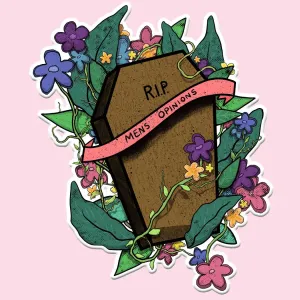 RIP Mens Opinions Vinyl Sticker