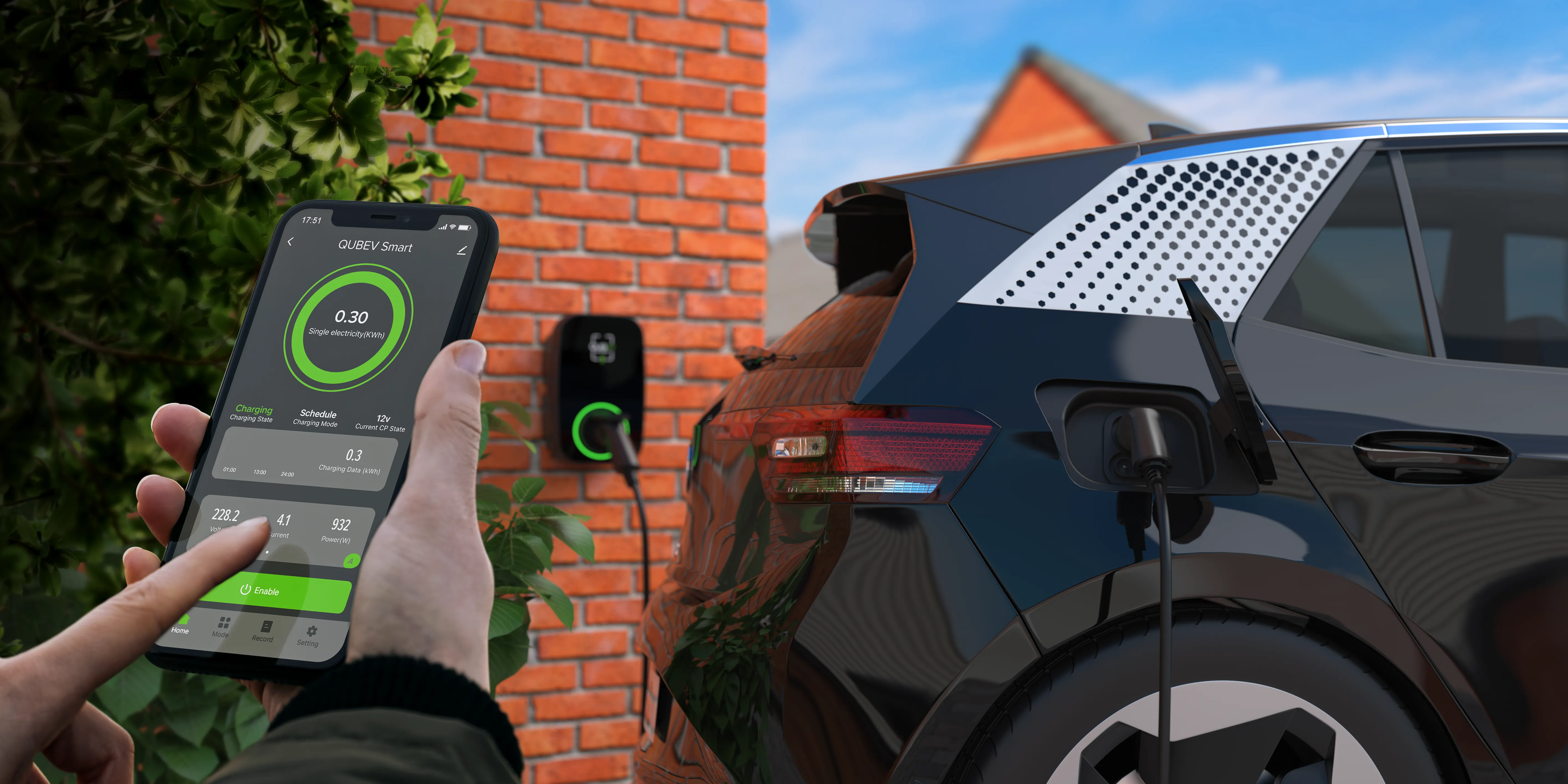 Rolec EVON0100 QUBEV Smart EV Charger Universal Socket 32A (22kW)