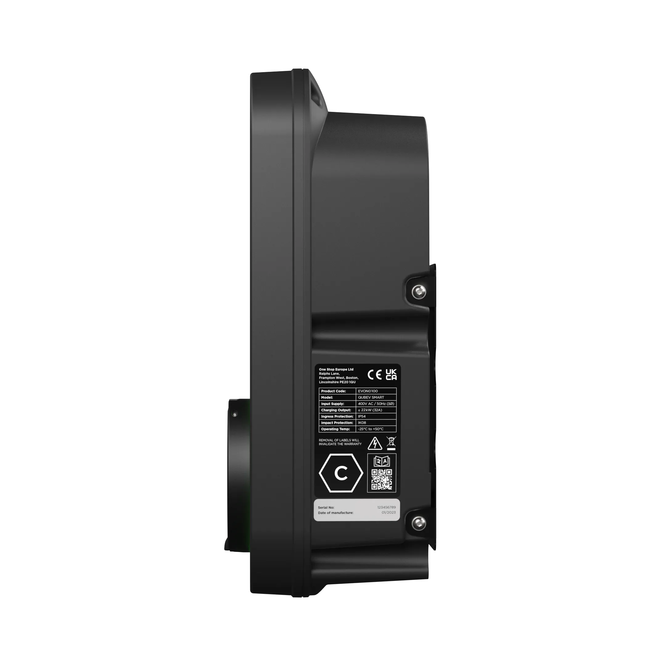 Rolec EVON0100 QUBEV Smart EV Charger Universal Socket 32A (22kW)