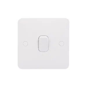 Schneider Electric GGBL1011S Lisse White Moulded 10AX 1G 1-Way Plate Switch (Display Packaged)