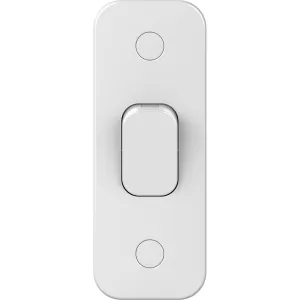 Schneider Electric GGBL1012116AS Lisse White Moulded 10AX 1G 2-Way Architrave Switch & 1G 16mm Surface Pattress