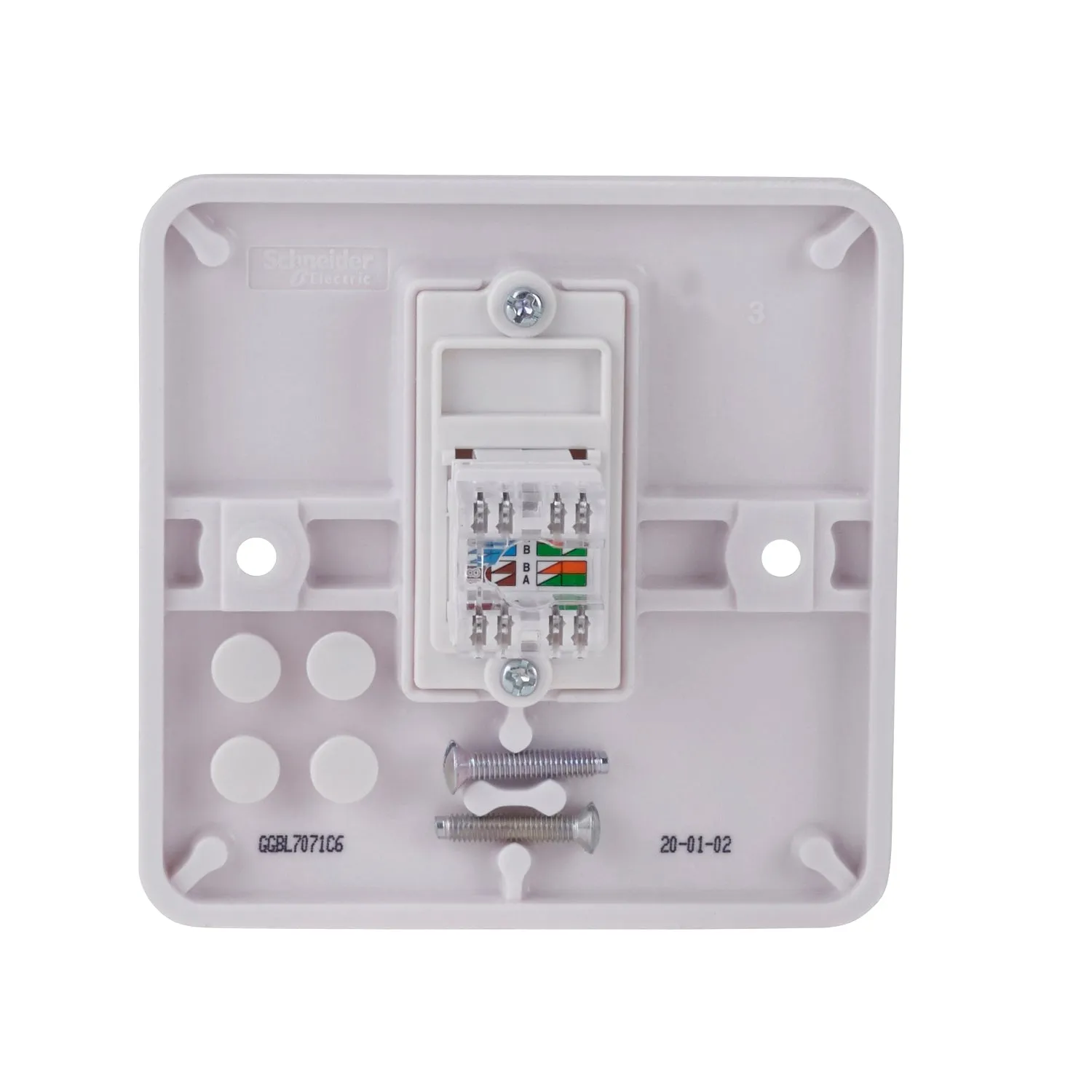 Schneider Electric GGBL7071C6 Lisse White Moulded Single RJ45 CAT6 Data Socket