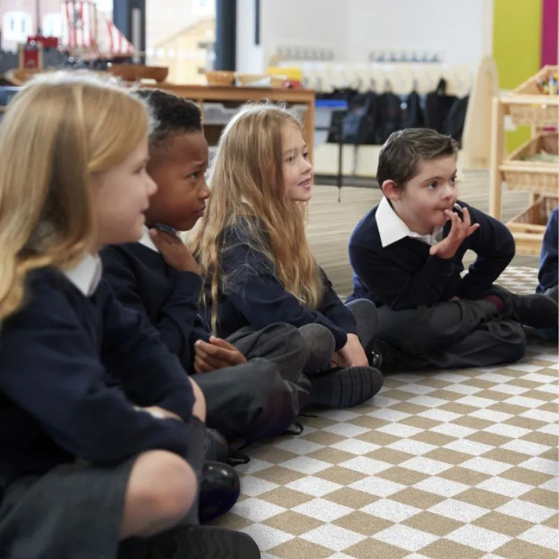 SchoolGirl Checkerboard Classroom Rug