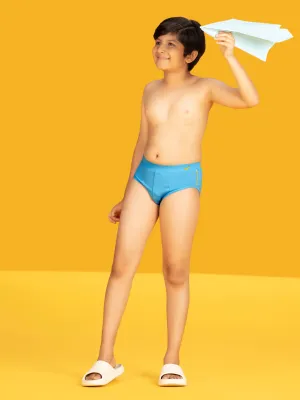 Scribbles Boys Briefs Sky Blue Tencel Modal - Banana