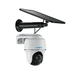 Security Camera Wireless Outdoor, Solar Powered WiFi System, Pan Tilt, 2K Night Vision, 2-Way Talk, Works with Alexa/ Google Assistant/ Cloud for Video Surveillance, REOLINK Argus PT w/ Solar Panel