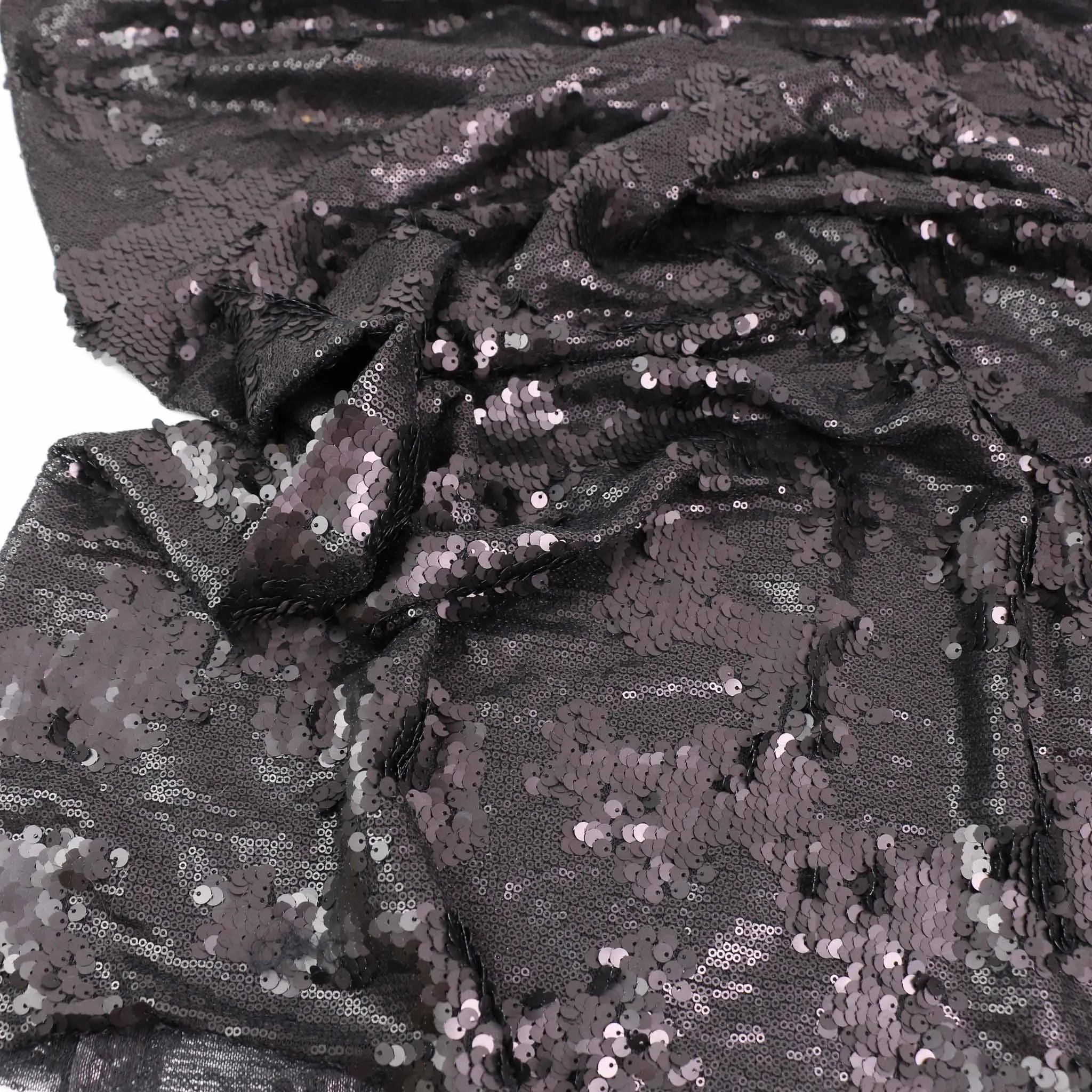 Sequin Fabric - Black, Mauve