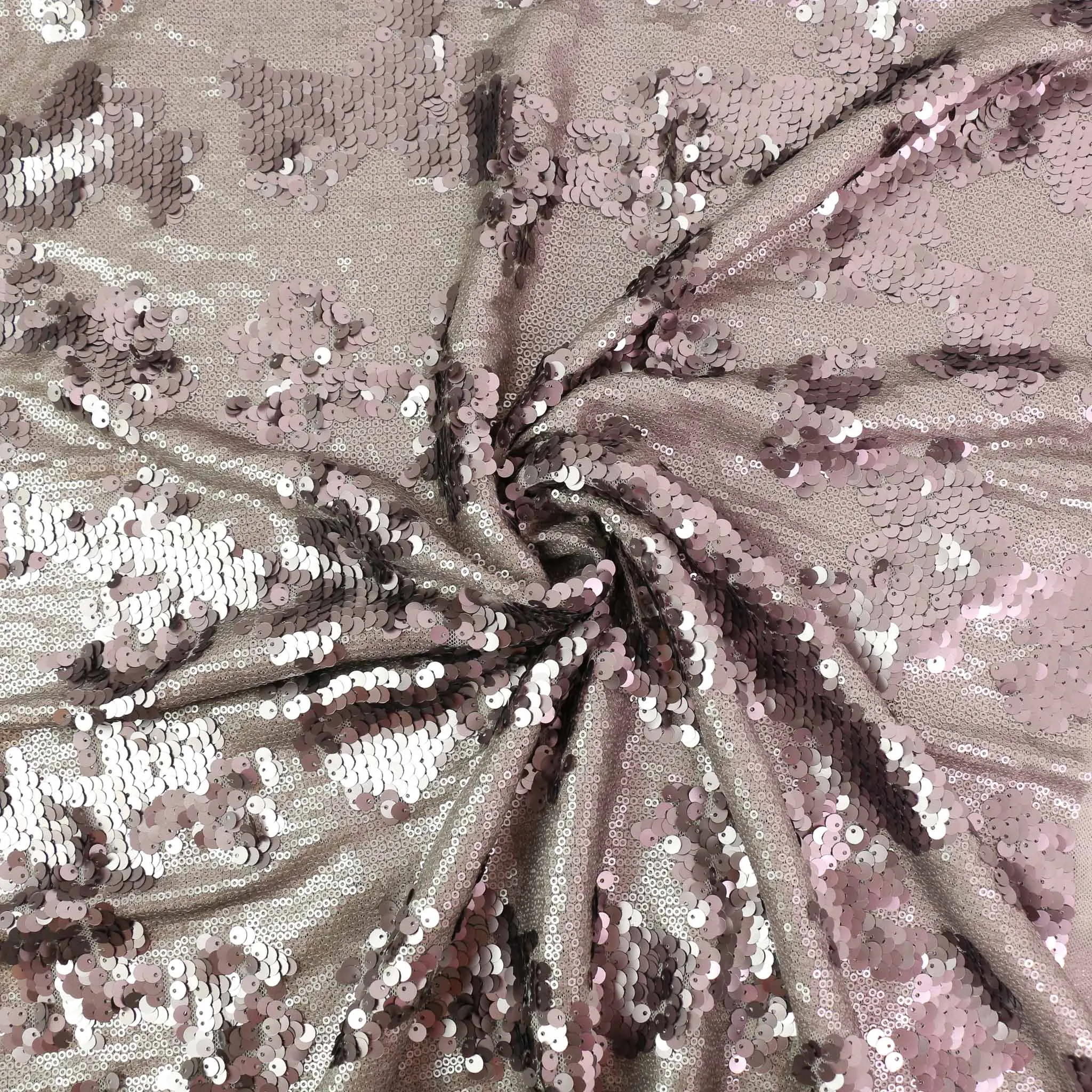 Sequin Fabric - Black, Mauve