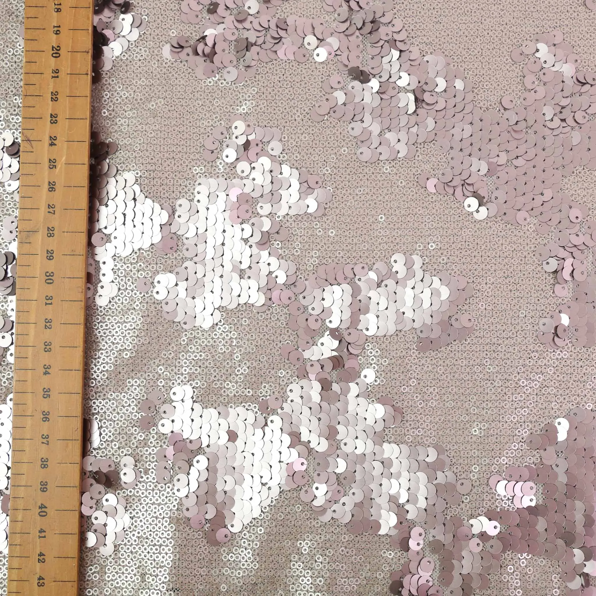 Sequin Fabric - Black, Mauve