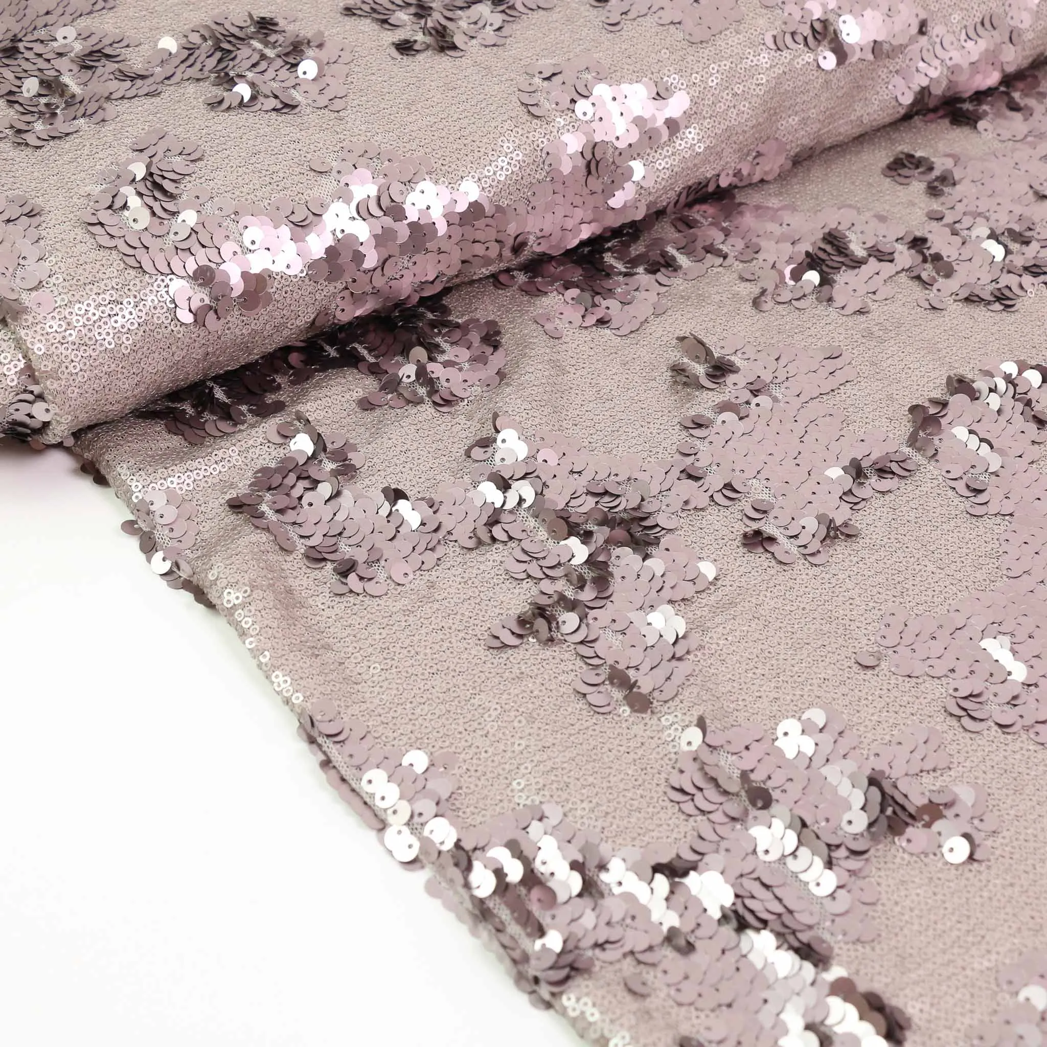 Sequin Fabric - Black, Mauve