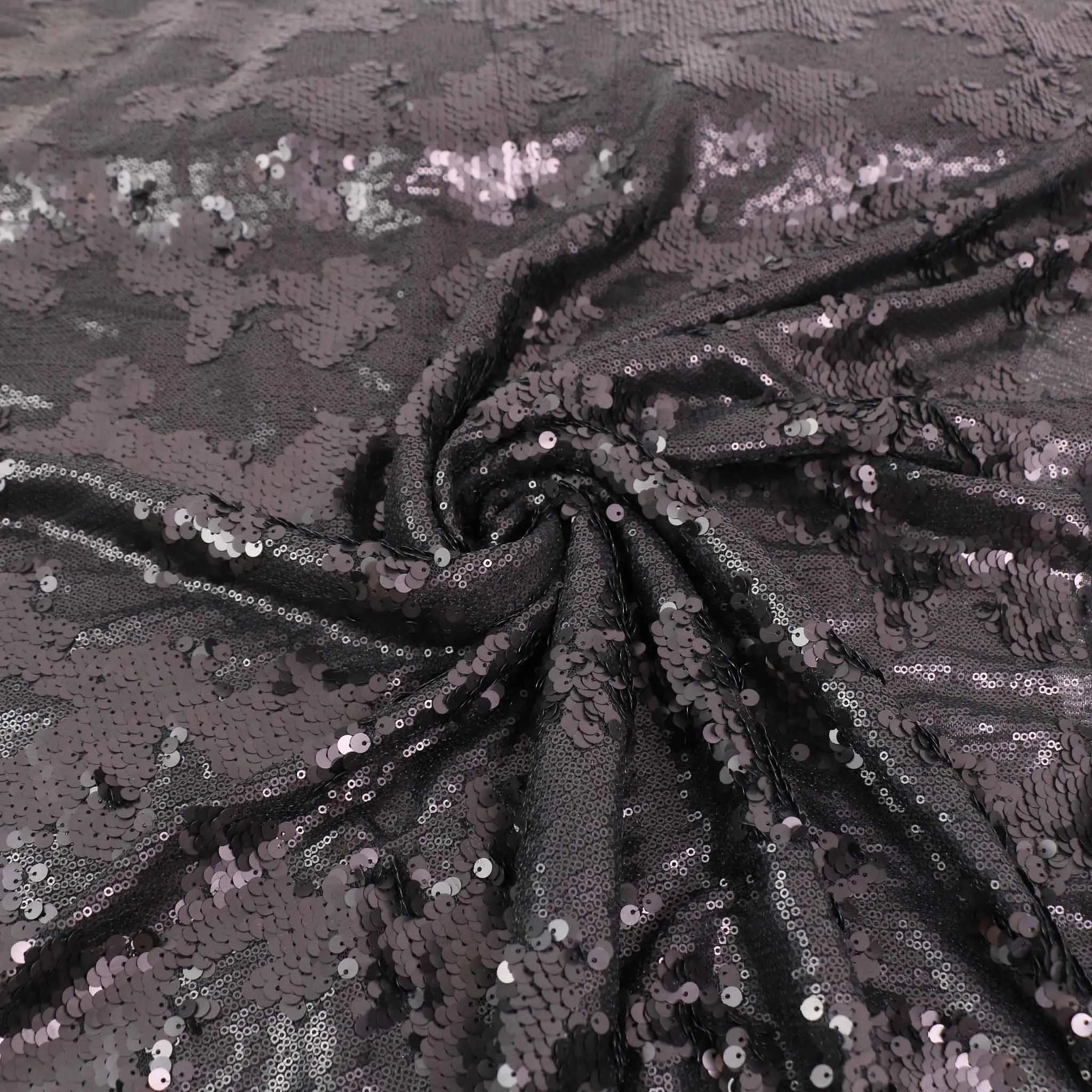 Sequin Fabric - Black, Mauve
