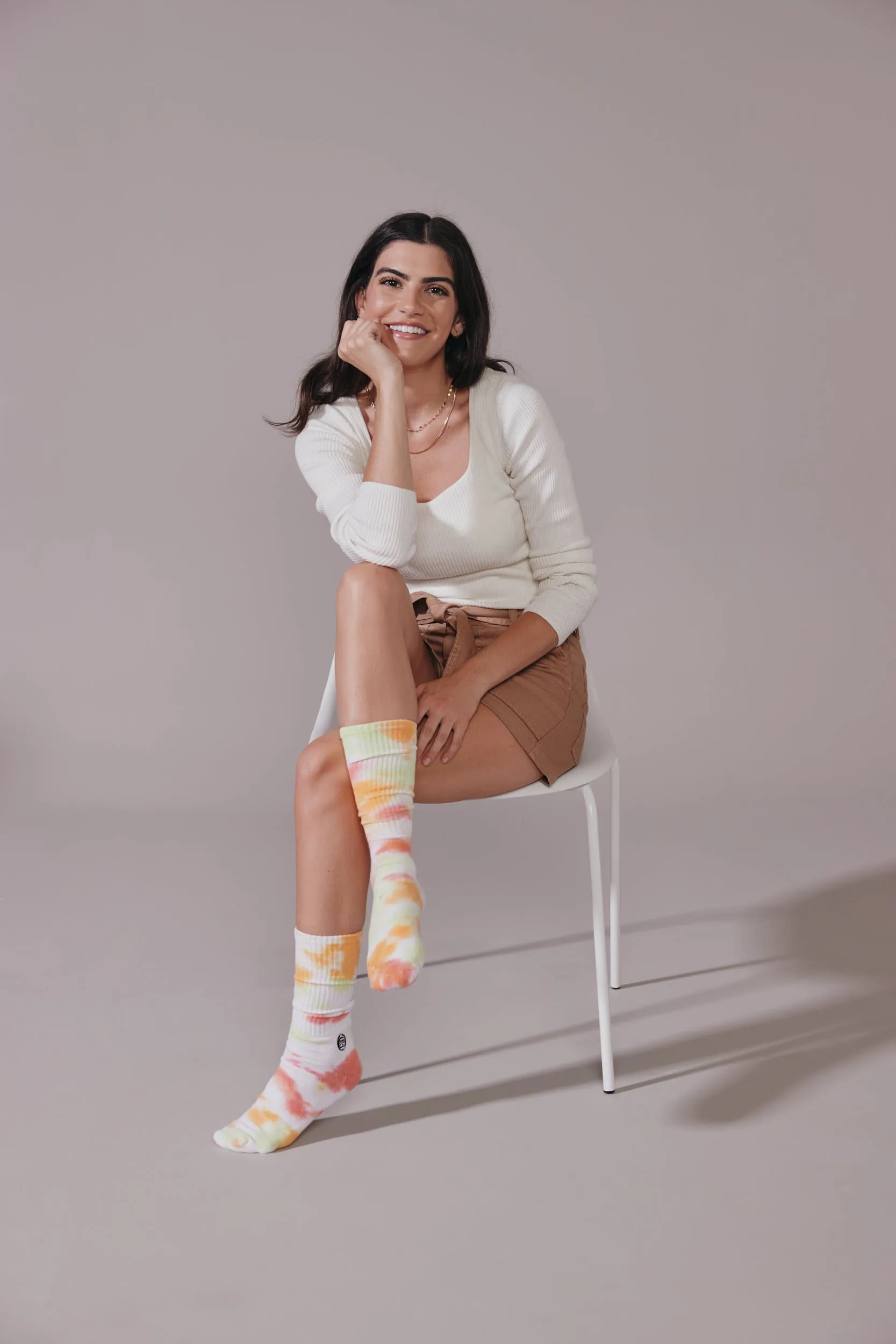Sherbet Tie-Dye Tube Socks