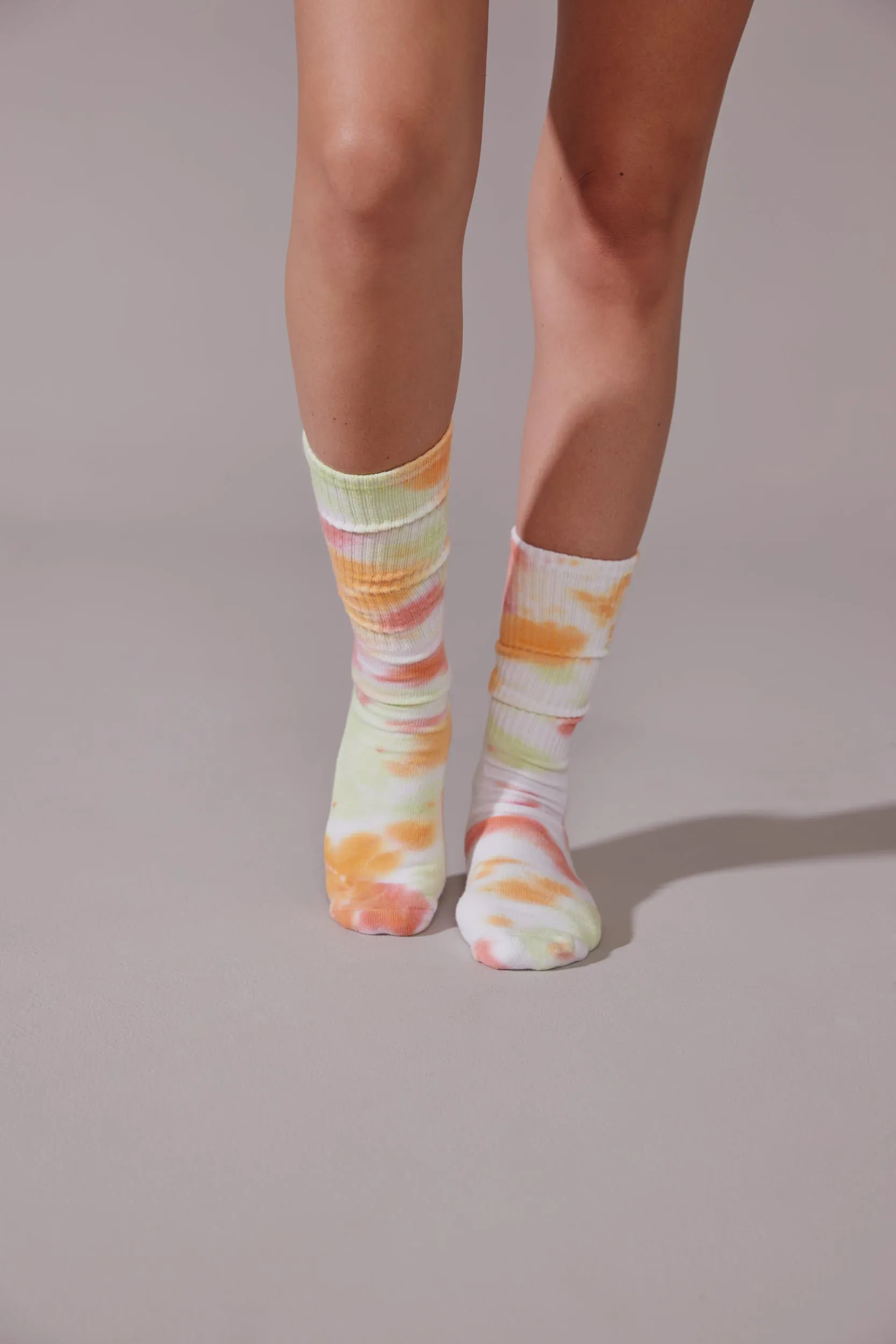 Sherbet Tie-Dye Tube Socks