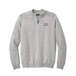 Sigma Pi 1/4-Zip Monogrammed Sweater