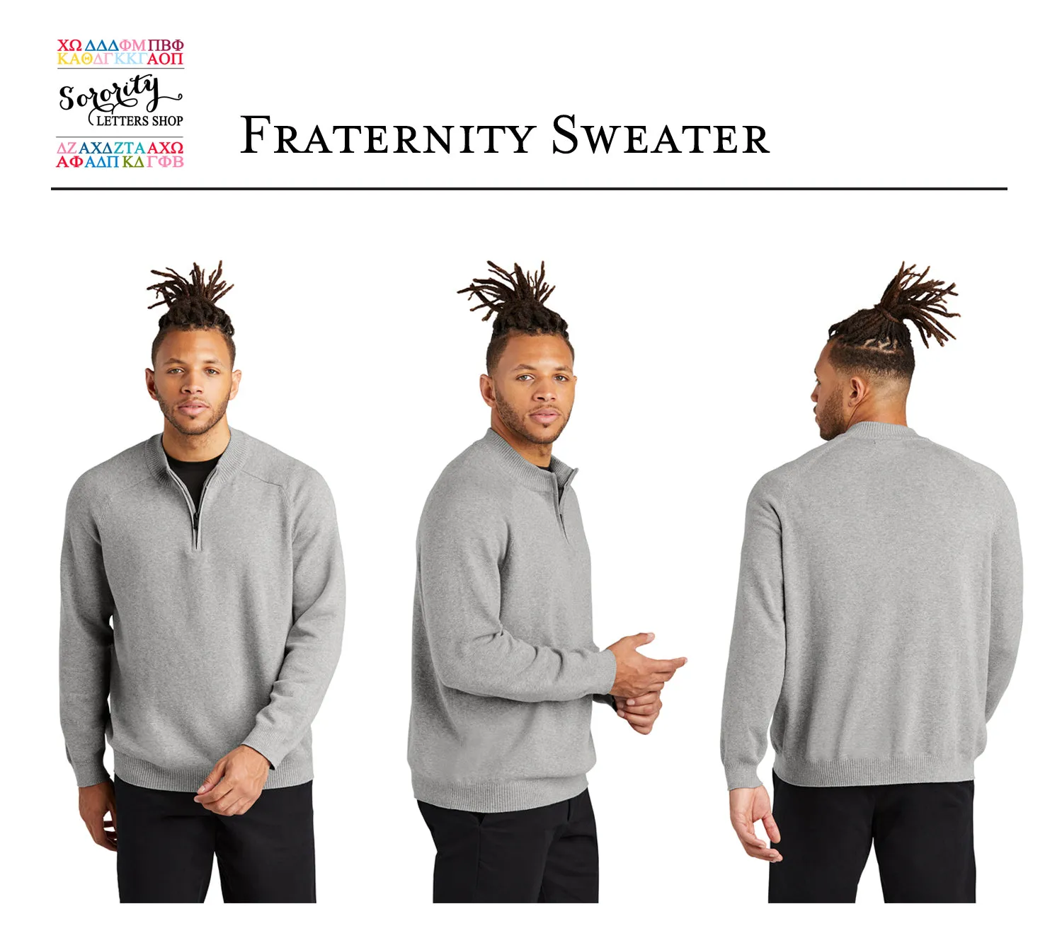Sigma Pi 1/4-Zip Monogrammed Sweater