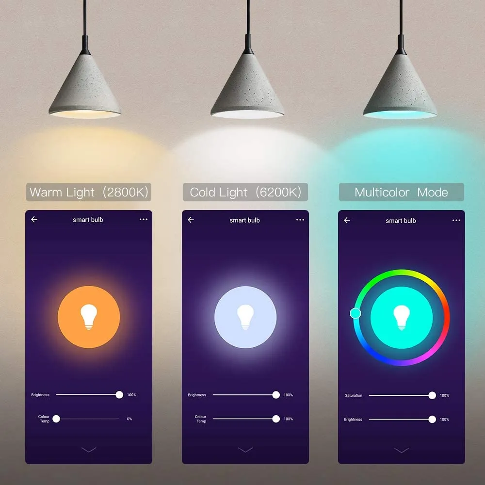 Smart LED Bulb E26,T TECKIN, WiFi Brightness Control,Dimmable MulticoloUr Light, Working with Alexa, Google Home (No Hub Required) (2 pcs) Retails $50 