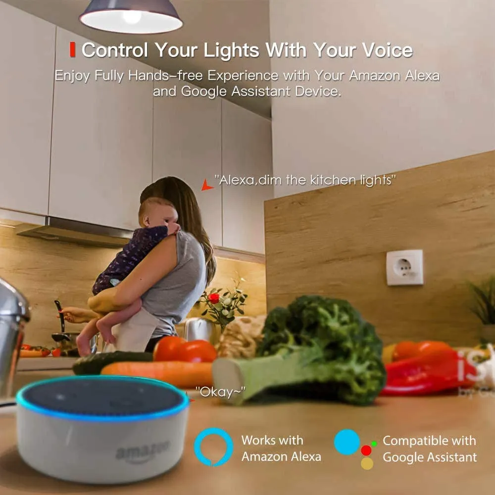 Smart LED Bulb E26,T TECKIN, WiFi Brightness Control,Dimmable MulticoloUr Light, Working with Alexa, Google Home (No Hub Required) (2 pcs) Retails $50 