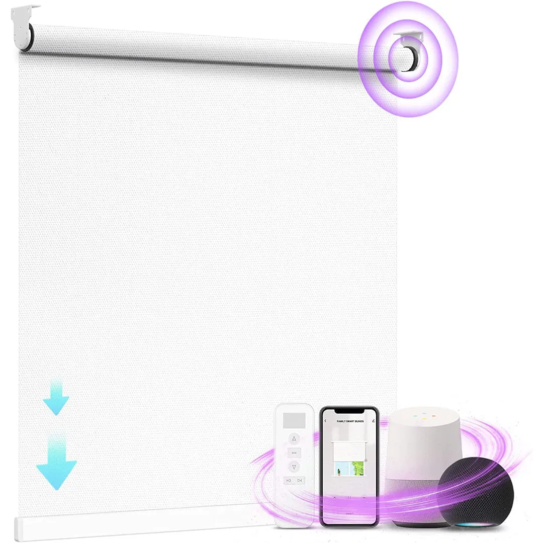 Smart Motorized Blackout White Roller Shade Symple Stuff Blind Size: 35" W x 72" L