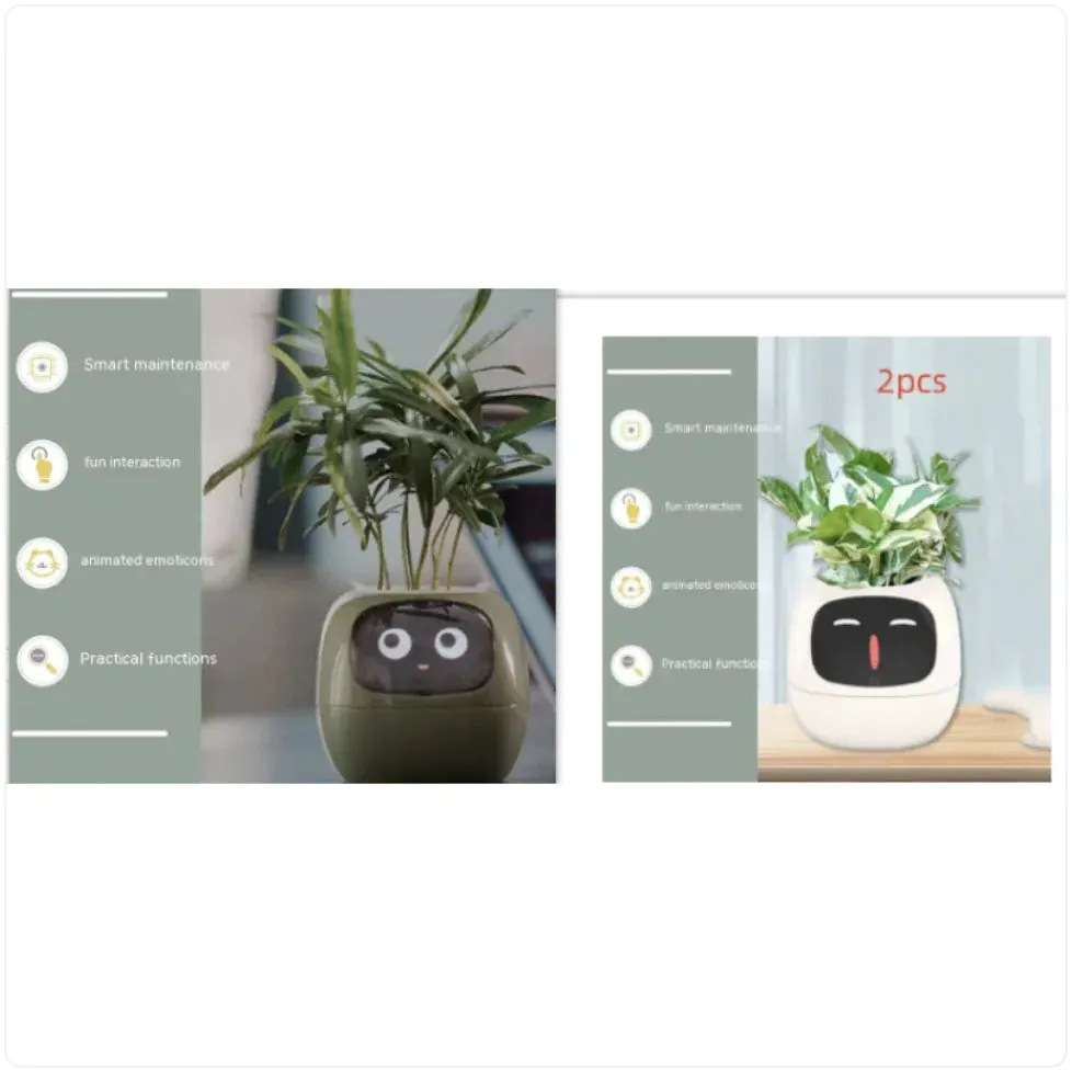 Smart Planter with AI: 49 Expressions, 7 Sensors for Easy Plant Care