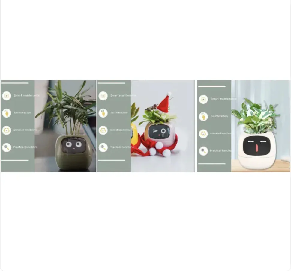 Smart Planter with AI: 49 Expressions, 7 Sensors for Easy Plant Care