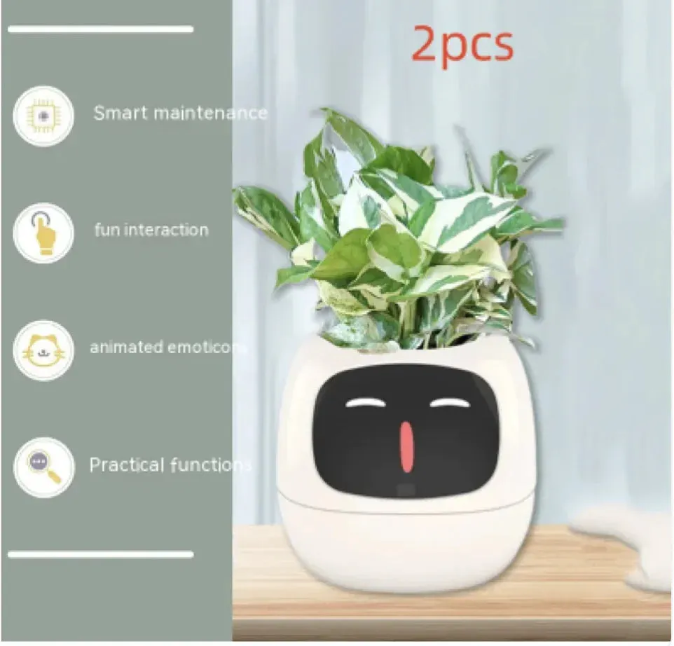 Smart Planter with AI: 49 Expressions, 7 Sensors for Easy Plant Care