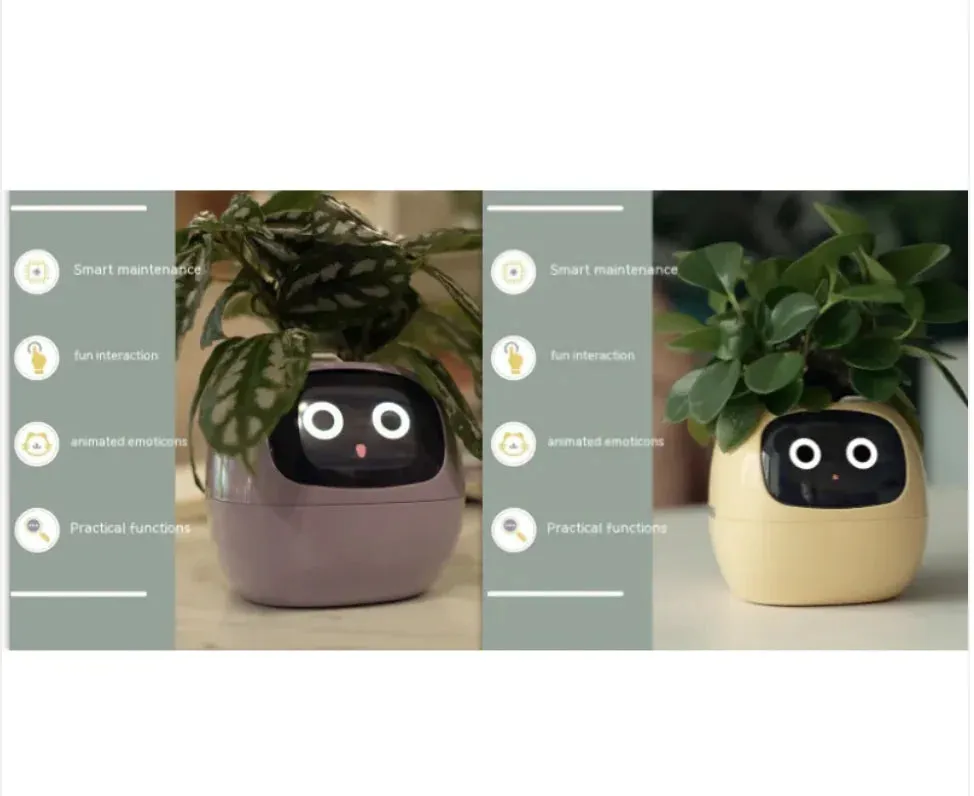 Smart Planter with AI: 49 Expressions, 7 Sensors for Easy Plant Care
