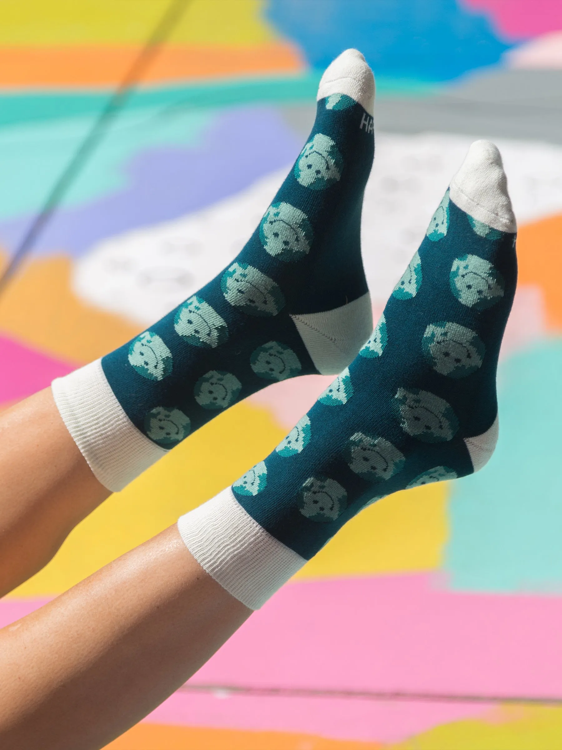 Smiley Planet Socks