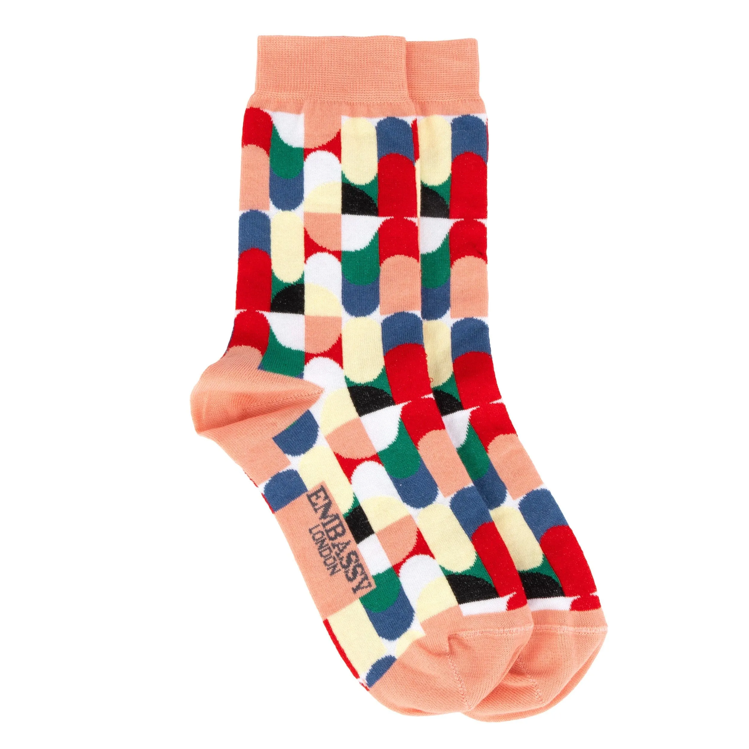 Socktopus - Pink Mix Pastel - Women's 3 pack cotton crew socks one size mix