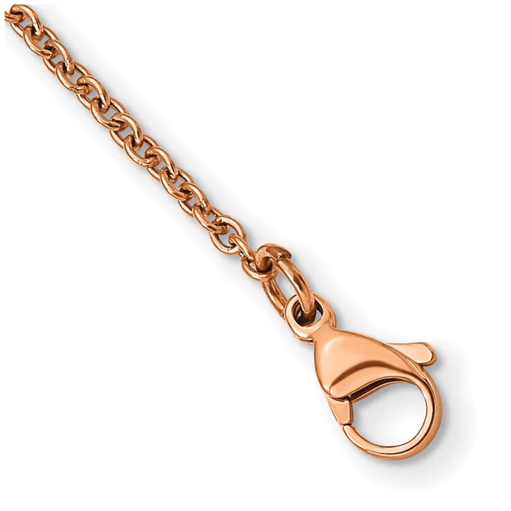 Stainless Steel Polished Rose IP-plated Multi Chain 35.5in Necklace
