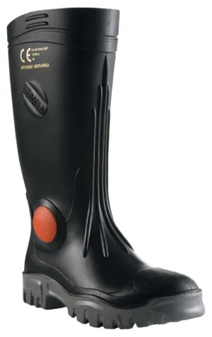 Stimela 'Superintendant' Black Gumboots with Safety Toe & Midsole