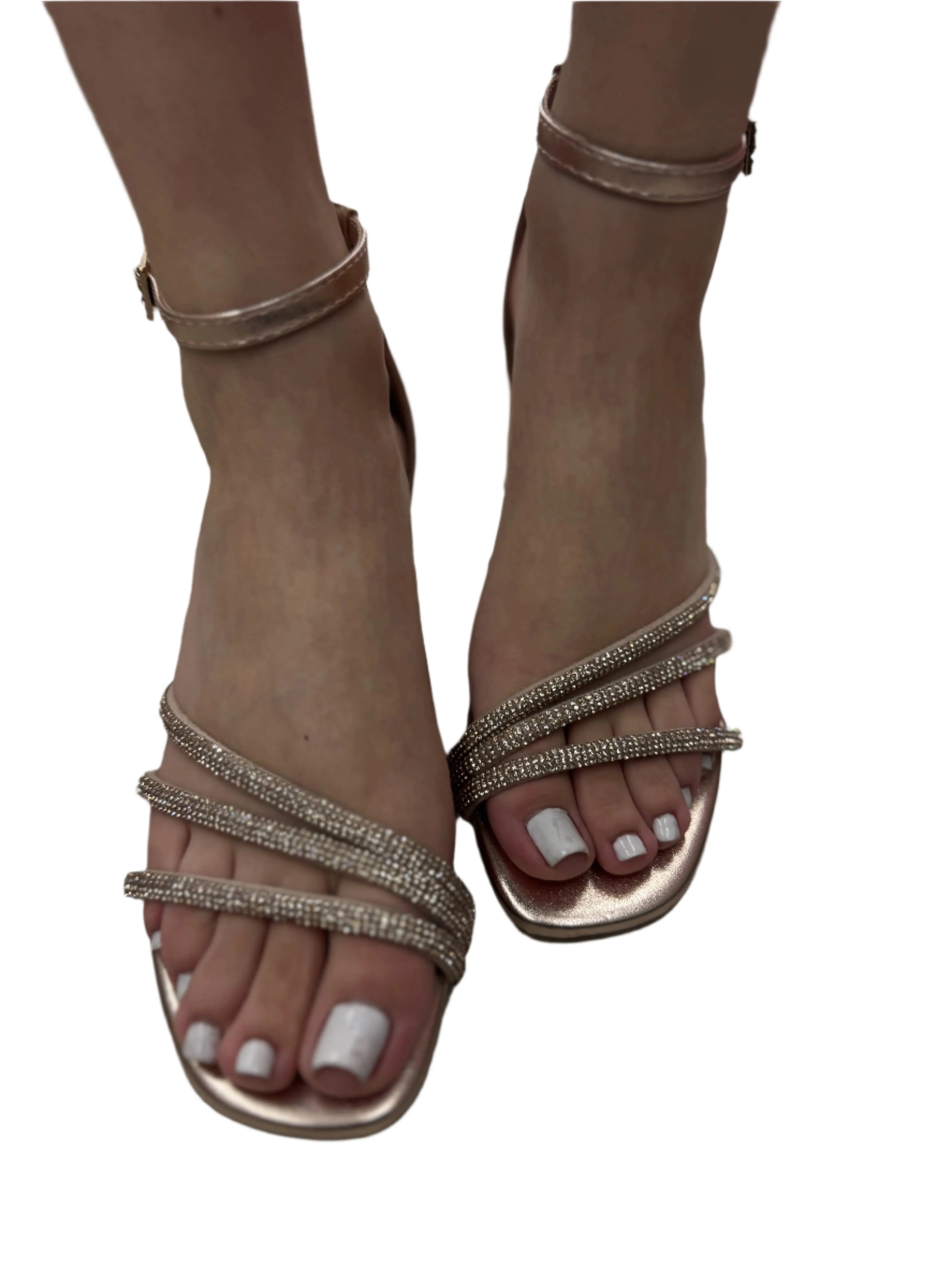 STRAPPY RHINESTONED BLOCK HEEL PERRY-S