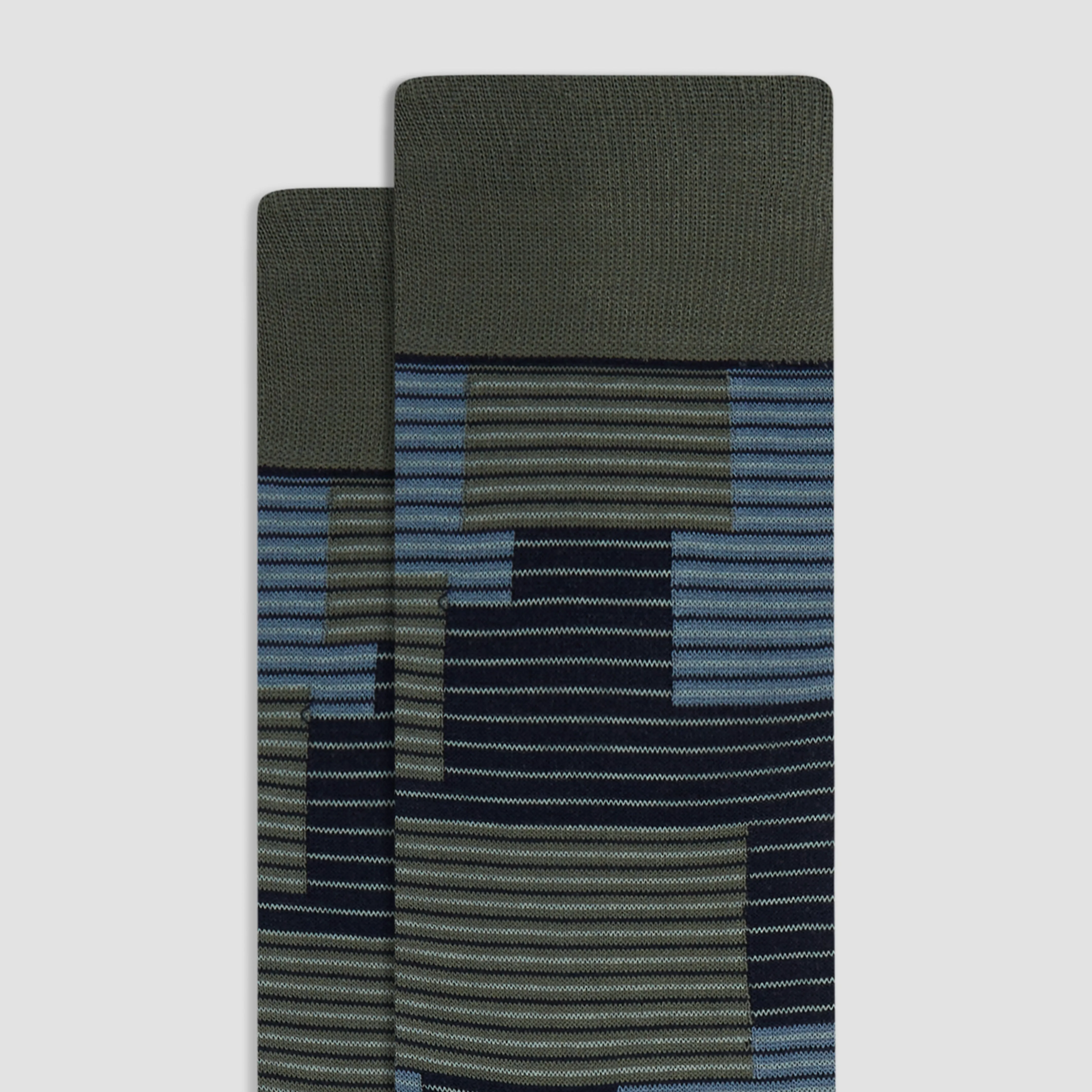 Striped Patchwork Mid-Calf Socks