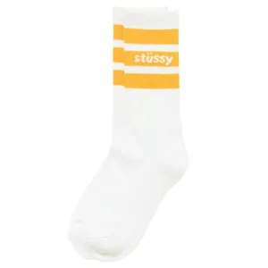 Stussy Sport Crew Socks White/Orange