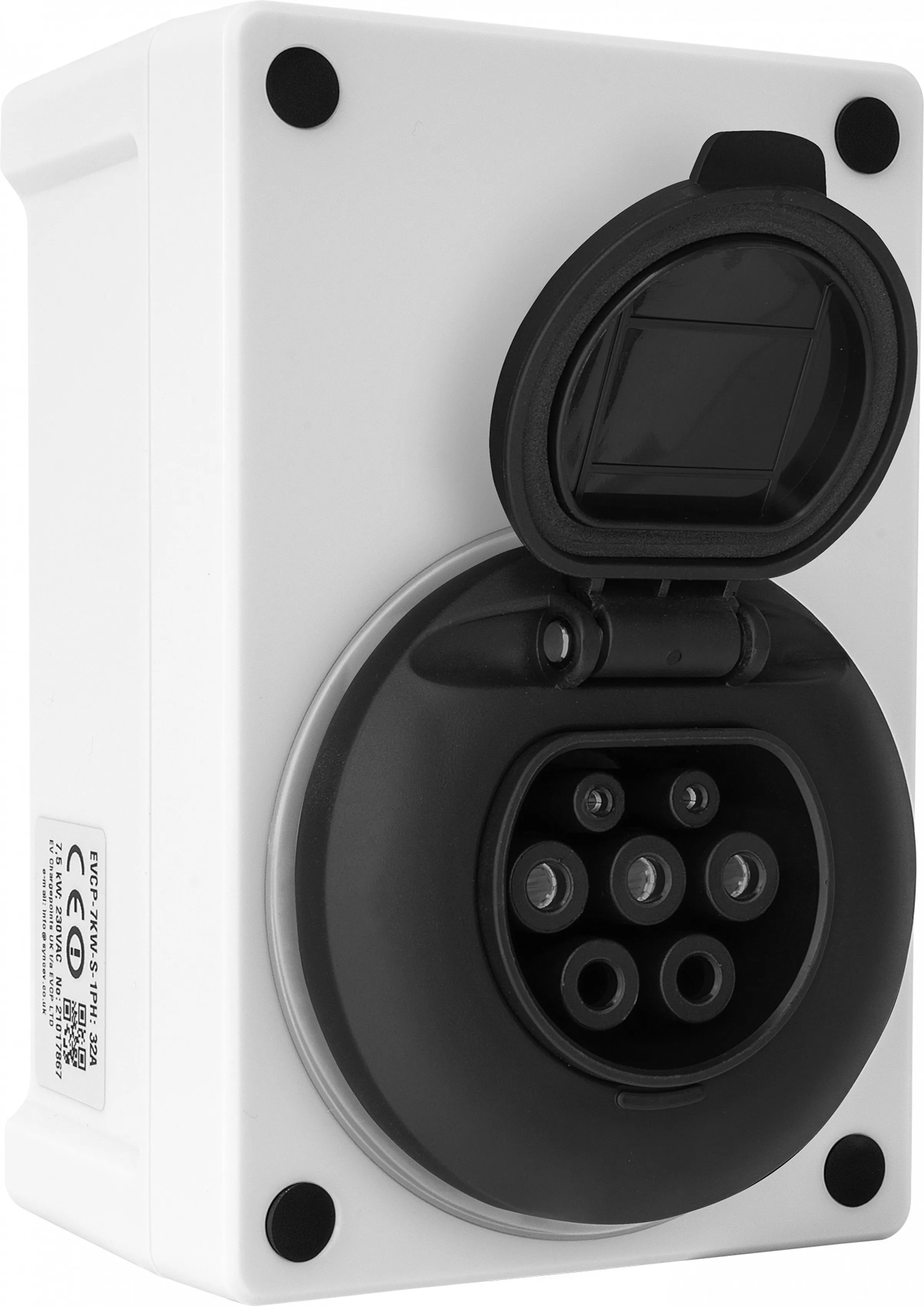 SyncEV Compact Car Charger 7.4kW Type 2 Socketed GSM/WiFi - White
