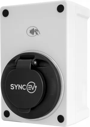 SyncEV Compact Car Charger 7.4kW Type 2 Socketed GSM/WiFi - White
