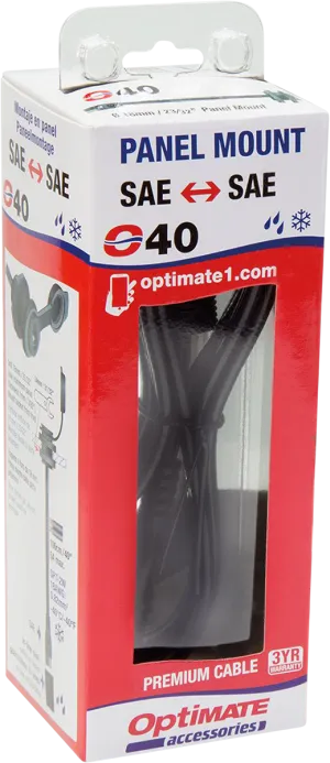 Tecmate Optimate Weatherproof Panel-Mount SAE Socket - 40in. Cable (O-40)