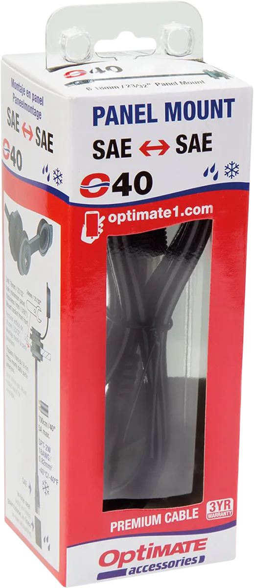 Tecmate Optimate Weatherproof Panel-Mount SAE Socket - 40in. Cable (O-40)