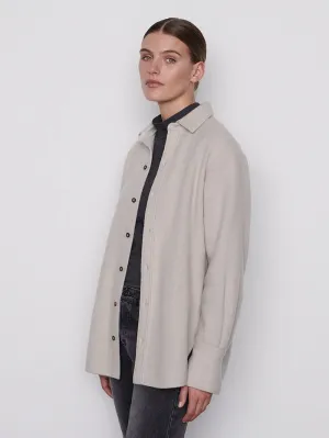 The Oversized Shirt Jacket in Bone