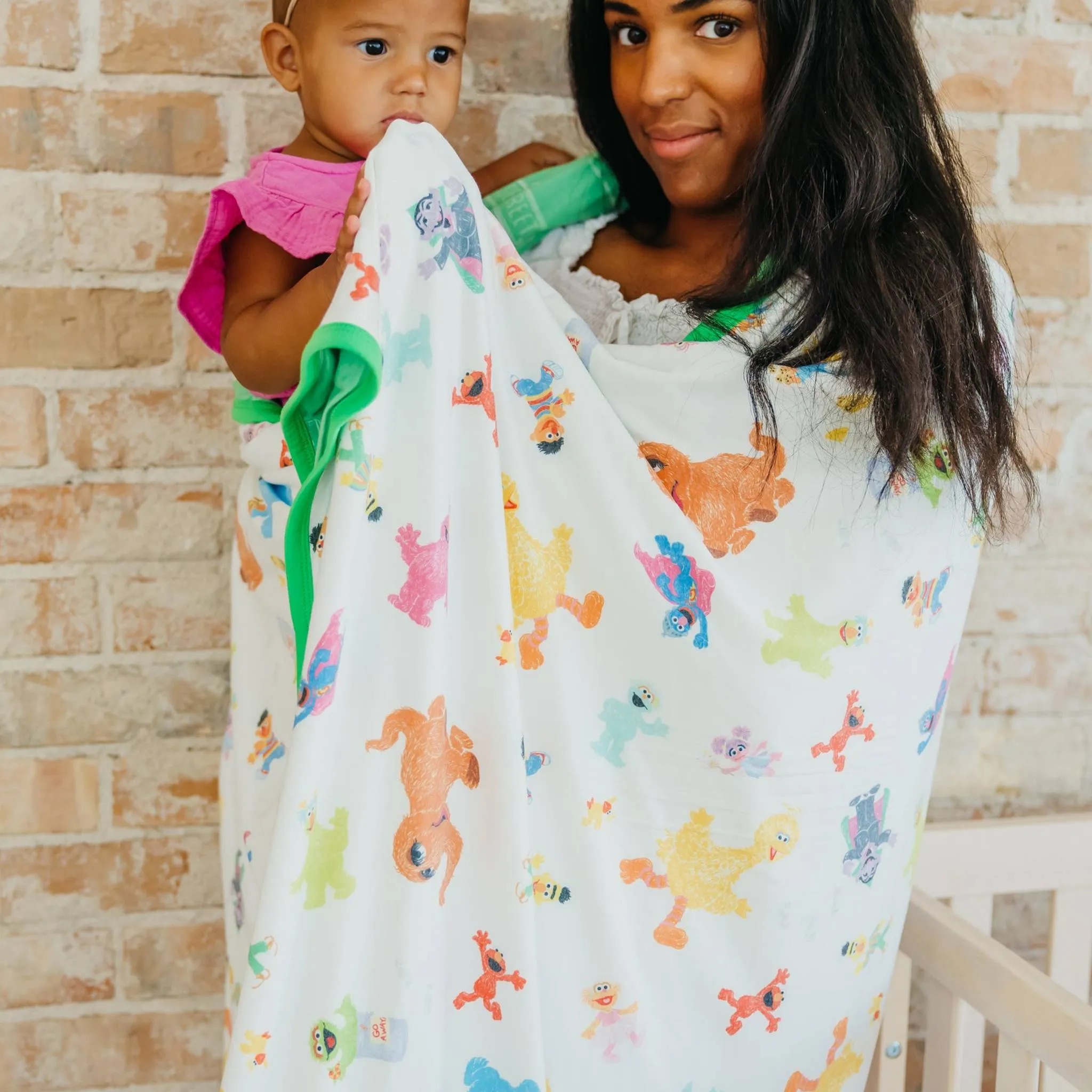Three-Layer Jumbo Quilt - Sesame Friends