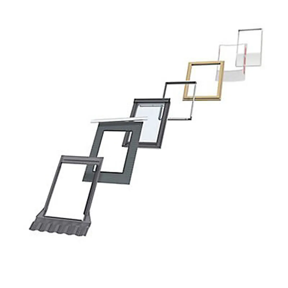 Tile Flashing Kit Roof Window Grey Aluminium Weatherproof (W)780 x (L)980mm