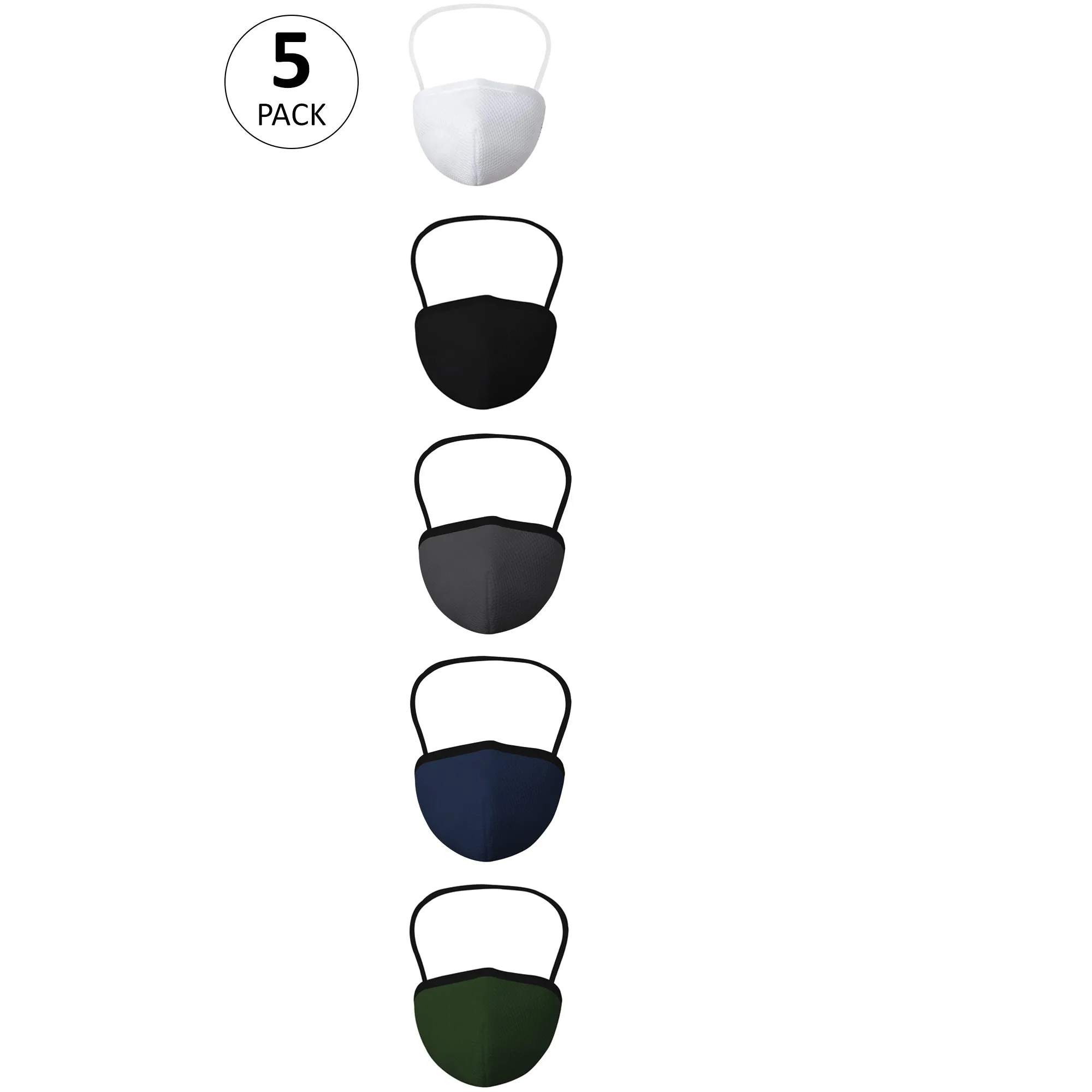 Triple Layer SN95 Reusable, Washable and Antimicrobial Mask - Pack of 5