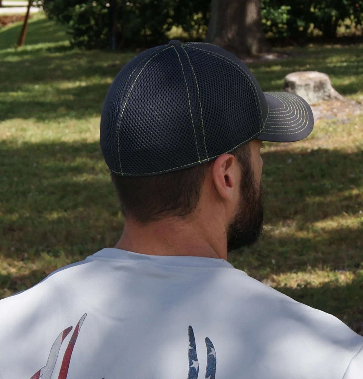 Trucker Stretch Hat - Gray and Green Signature Series
