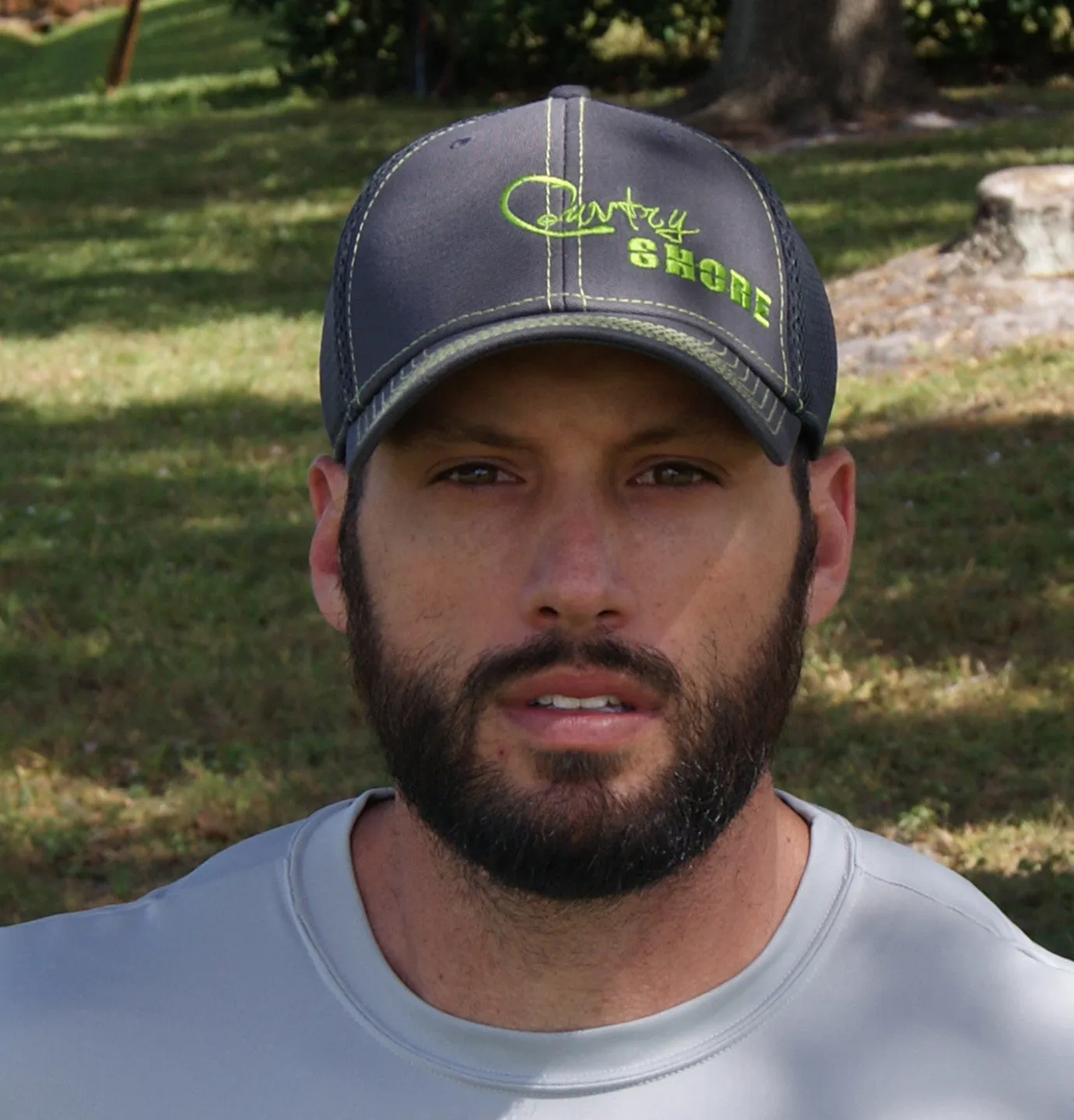 Trucker Stretch Hat - Gray and Green Signature Series