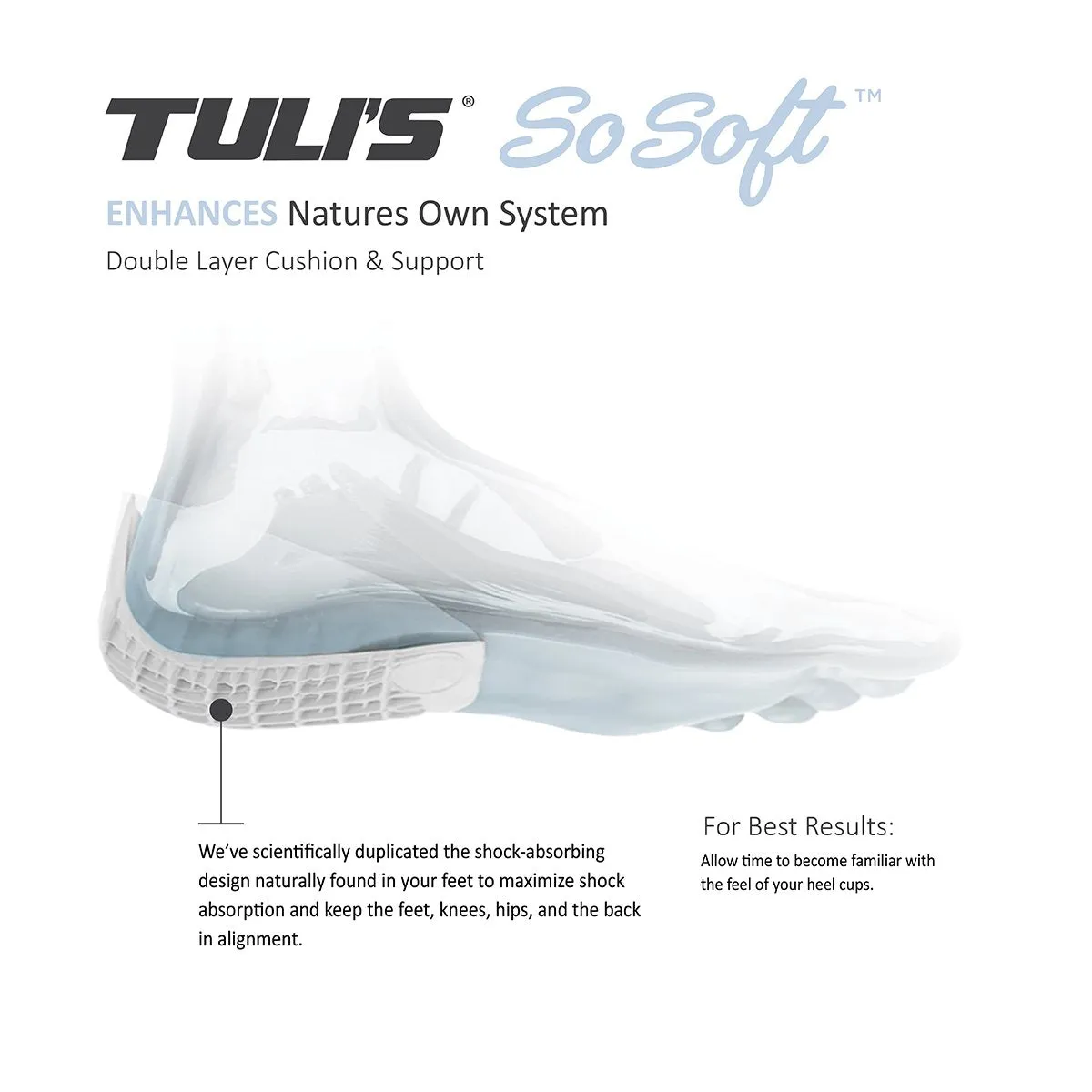 TULI'S SO SOFT HEEL CUPS - Ultimate Heel Pain Relief - SAVE 10%