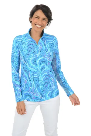 Turquoise Rebecca Dots UPF50  Sun Shirt